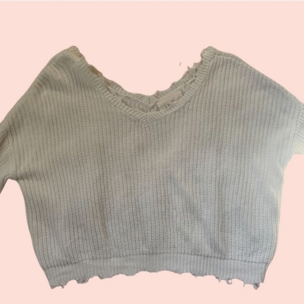Jessica Simpeon Knit Cropped Sweater